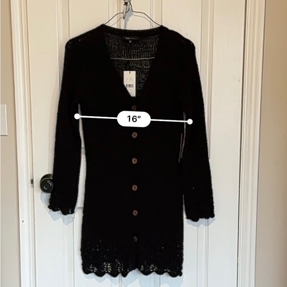 BCBGMaxAzaria Black Knit Cardigan sz L - Picture 9 of 9
